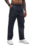 Casual Classic 100% Cotton Cargo Pants Pants coofandy Navy Blue S