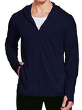 Sun Protection UPF 50+ Hooded Shirt (US Only) Shirts coofandy Navy Blue S