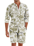 Casual 100% Cotton Graphic Shirt Sets (US Only) Beach Sets coofandy Light Green S