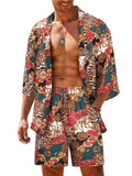 Casual Hawaiian Shirt Set (US Only) Beach Sets coofandy PAT2 S