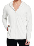 Sun Protection UPF 50+ Hooded Shirt (US Only) Shirts coofandy White S