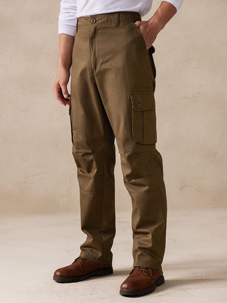 High Waist Cotton Cargo Pants Cleanfit