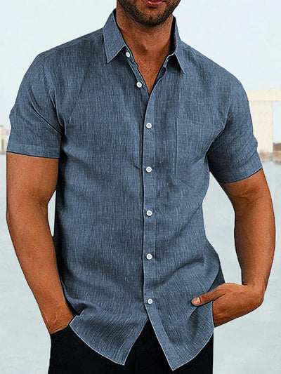 Coofandy Short Sleeve Casual Shirt (US Only) Shirts coofandy Grey Blue S 