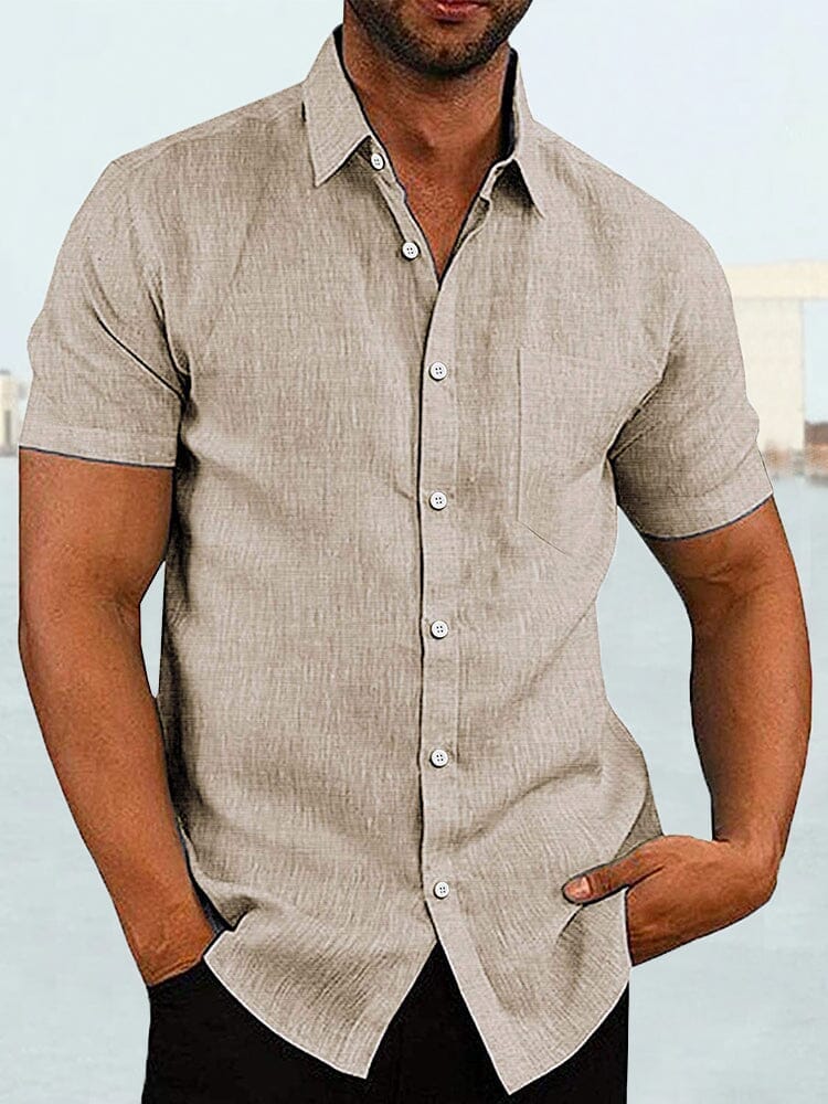 Coofandy Short Sleeve Casual Shirt (US Only) Shirts coofandy Light Khaki S 