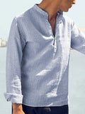 Coofandy Linen Style Stripe Shirts Shirts coofandy
