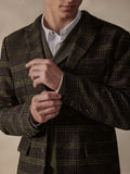 Vintage Plaid Wool Blend Blazer Jacket Jackets coofandy