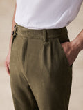 Casual Stretch Suede Pants Pants coofandy