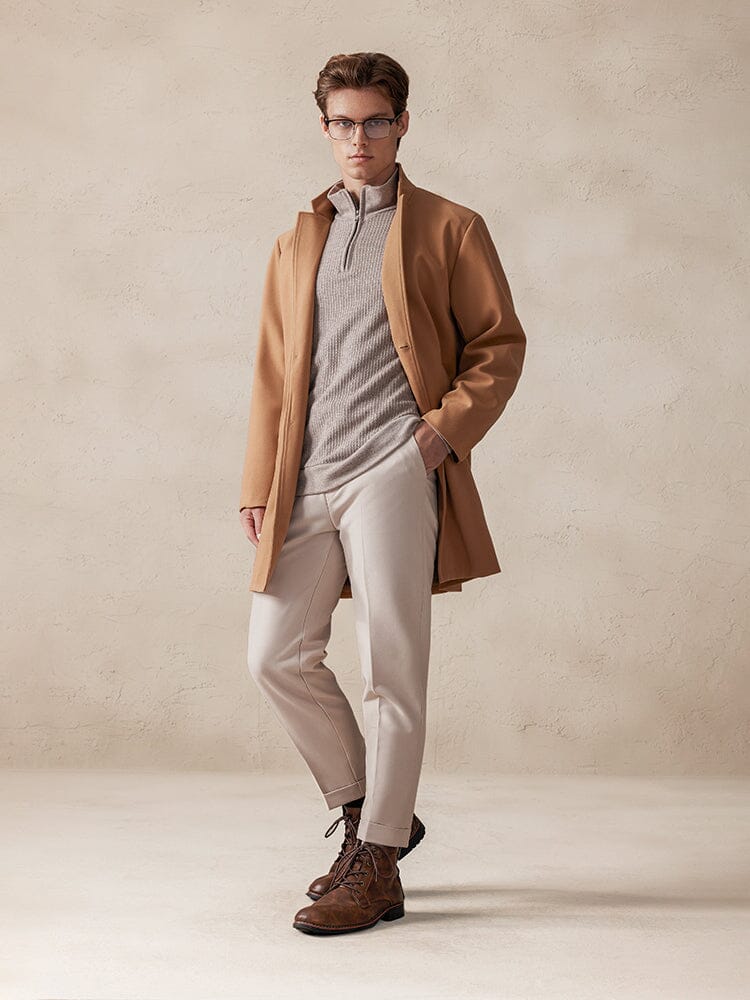 Comfy Stand Collar Tweed Coat Coat coofandy 