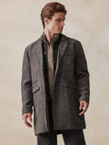 Vintage Herringbone Tweed Coat Coat coofandy