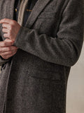 Vintage Herringbone Tweed Coat Coat coofandy