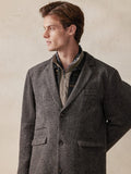 Vintage Herringbone Tweed Coat Coat coofandy