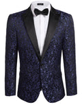 Coofandy Floral Party Tuxedo (US Only) Blazer coofandy Navy Blue XS