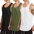 Coofandy 3-Pack Quick Dry Gym Vest (US Only) Tank Tops coofandy Black/White/Army Green S
