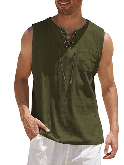 Coofandy Linen Tank Top (US Only) Tank Tops coofandy Army Green S 