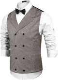 Coofandy Victorian Floral Vest (US Only) Vest coofandy Brown S