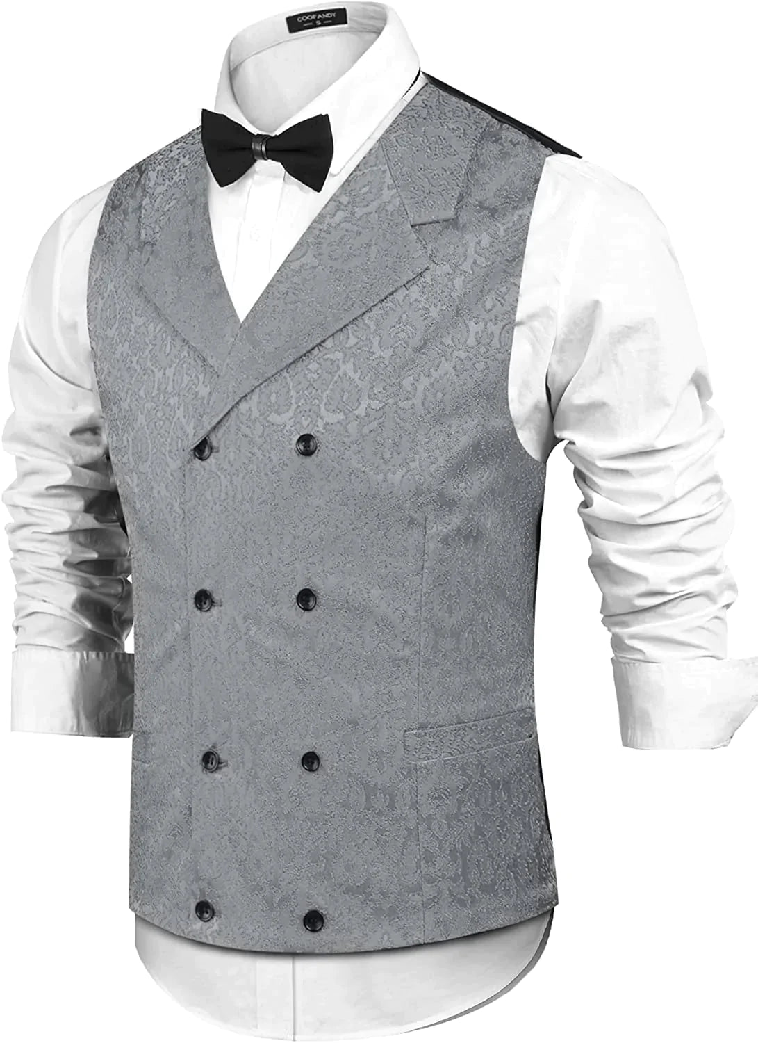Coofandy Victorian Floral Vest (US Only) Vest coofandy Grey S 