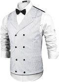 Coofandy Victorian Floral Vest (US Only) Vest coofandy White S
