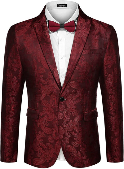 Coofandy Lapel Stylish Suit Jacket (US Only) Blazer coofandy Red S 