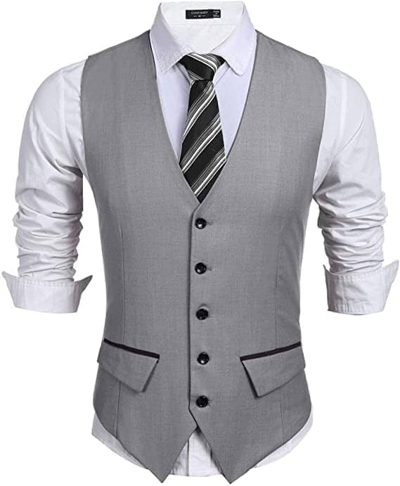 Coofandy Slim Fit Waistcoat (US Only) Vest coofandy Light Grey S 