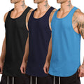 Coofandy 3-Pack Quick Dry Gym Vest (US Only) Tank Tops coofandy Black /Navy Blue /Blue S