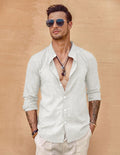 Coofandy Long Sleeve Button Down Shirt Shirts coofandy White M