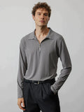 Coofandy Zipper Stripe Long Sleeve Polo Shirt Polos coofandy