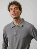 Coofandy Zipper Stripe Long Sleeve Polo Shirt Polos coofandy