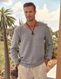Coofandy Linen Style Simple Long-sleeved Shirt Shirts coofandy