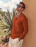 Coofandy Linen Style Simple Long-sleeved Shirt Shirts coofandy