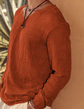 Coofandy Linen Style Simple Long-sleeved Shirt Shirts coofandy
