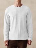 Casual Ribbed Pitted Sweatshirt Hoodies coofandy White M