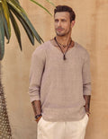 Coofandy Linen Style Simple Long-sleeved Shirt Shirts coofandy