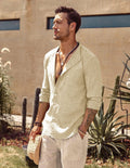 Coofandy Long Sleeve Button Down Shirt Shirts coofandy Khaki M