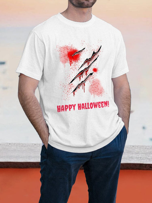 Coofandy Halloween Pattern T-Shirt 14 coofandystore White S