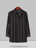 Coofandy Striped Pattern Shirt coofandystore Black S