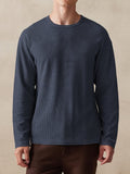 Casual Ribbed Pitted Sweatshirt Hoodies coofandy Navy Blue M