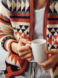 Coofandy Long Sleeve Lapel Jacquard Sweater coofandystore