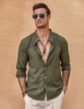 Coofandy Long Sleeve Button Down Shirt Shirts coofandy Army Green M
