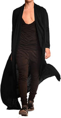 Lightweight Ruffle Shawl Long Length Drape Cape Cardigan (US Only) Cardigans COOFANDY Store Black M