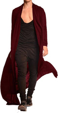 Lightweight Ruffle Shawl Long Length Drape Cape Cardigan (US Only) Cardigans COOFANDY Store Wine Red S
