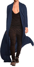Lightweight Ruffle Shawl Long Length Drape Cape Cardigan (US Only) Cardigans COOFANDY Store Navy Blue L