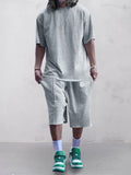 Casual Solid Color Tracksuits Set Sets coofandystore Light Grey M