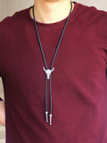 Western Cow Skull Bolo Tie Necklace Necklace coofandystore