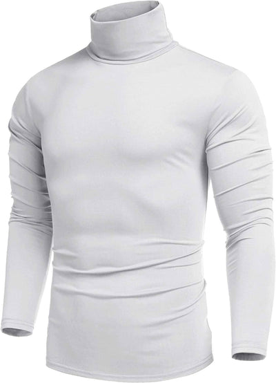 Slim Fit Turtleneck Basic Cotton Sweater (US Only) Sweaters COOFANDY Store White S 