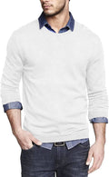 Solid Classic Crew Neck Sweater (US Only) Sweaters COOFANDY Store White S