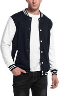 Fashion Varsity Cotton Bomber Jackets (US Only) Jackets COOFANDY Store Navy S