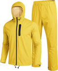 Waterproof Lightweight Camping Rain Suit (US Only) Sports Set COOFANDY Store Yellow S