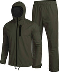 Waterproof Lightweight Camping Rain Suit (US Only) Sports Set COOFANDY Store Army Green S