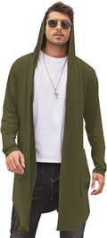 Long Hooded Shawl Collar Overcoat with Pockets (US Only) Sweaters Coofandy&