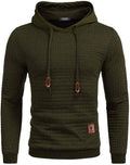 Gym Drawstring Plaid Jacquard Hoodie (US Only) Fashion Hoodies & Sweatshirts COOFANDY Store Army Green S